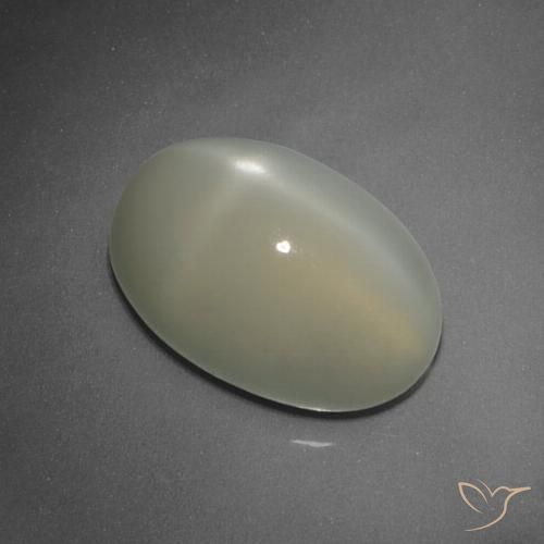 7.47ct طبيعي أصفر فاتح ستار مونستون, بيضوي, نصف شفاف, Photo A