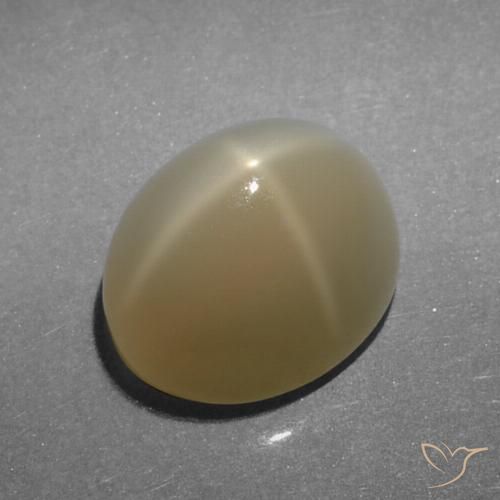 5.23ct طبيعي بنى فاتح جدا ستار مونستون, بيضوي, نصف شفاف