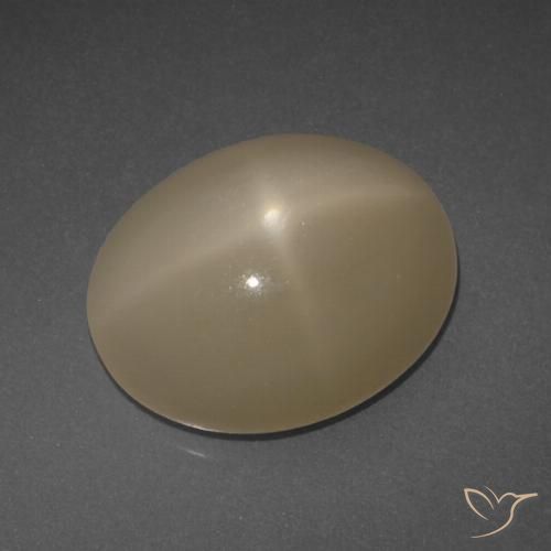 6.95ct طبيعي برتقالى داكن-متوسط ستار مونستون, بيضوي, نصف شفاف