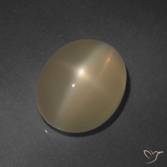 6.37ct طبيعي البني الفاتح ستار مونستون, بيضوي, نصف شفاف, Photo A