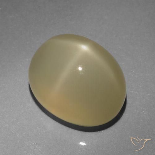 6.64ct طبيعي بنى فاتح جدا ستار مونستون, بيضوي, نصف شفاف