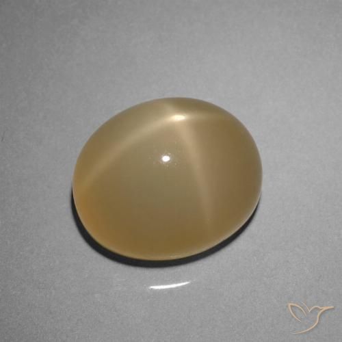 8.51ct طبيعي بني مصفر ستار مونستون, بيضوي, نصف شفاف, Photo A