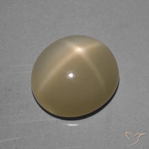 6.68ct طبيعي بنى أصفر فاتح ستار مونستون, بيضوي, نصف شفاف, Photo A