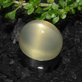 ستار مونستون أصفر فاتح طبيعي، قصة بيضاوى، 11.57 قيراط، نصف شفاف