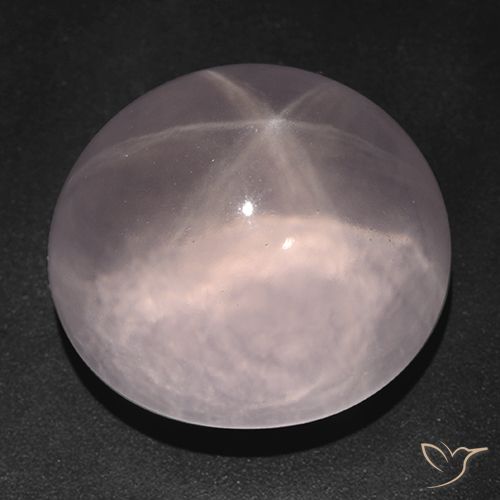 73.83ct طبيعي وردى مرجانى نجمة روز كوارتز, بيضوي, شفاف
