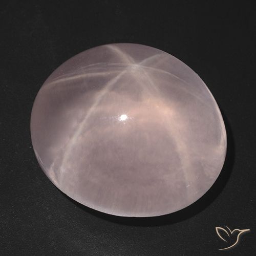 113.52ct طبيعي وردى مرجانى فاتح نجمة روز كوارتز, بيضوي, شفاف
