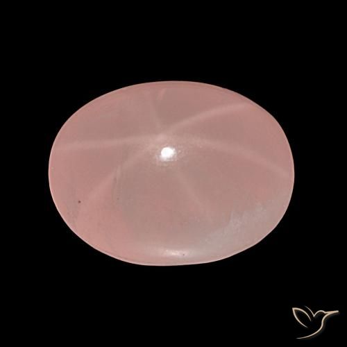 36.81ct وردى زهرى نجمة روز كوارتز, بيضوي, نصف شفاف