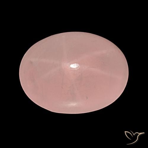 37.50ct طبيعي وردى زهرى نجمة روز كوارتز, بيضوي, نصف شفاف