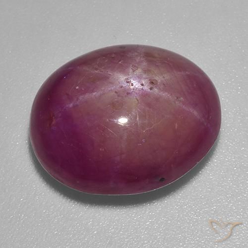 12.28ct طبيعي أرجوانى متوسط ياقوت نجمة, بيضوي, غير شفاف