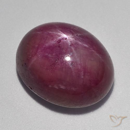 17.79ct طبيعي أرجوانى وردى ياقوت نجمة, بيضوي, غير شفاف