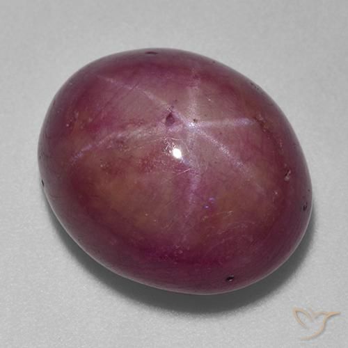 18.74ct طبيعي أرجوانى داكن-متوسط ياقوت نجمة, بيضوي, غير شفاف