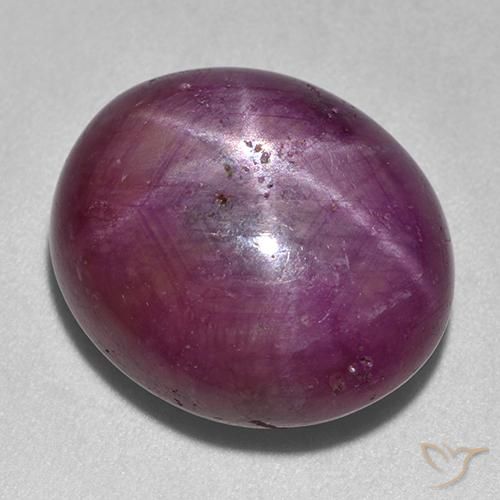 24.29ct طبيعي أرجوانى داكن-متوسط ياقوت نجمة, بيضوي, غير شفاف