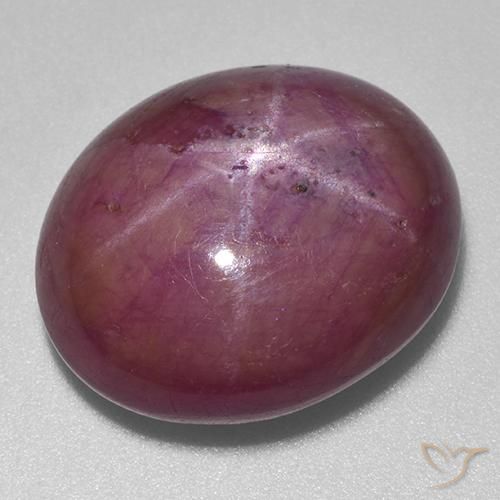 21.03ct طبيعي أرجوانى متوسط ياقوت نجمة, بيضوي, غير شفاف