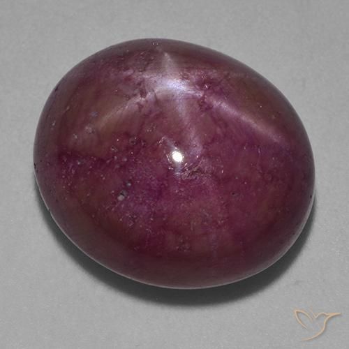 21.97ct طبيعي ماجنتى رمادى ياقوت نجمة, بيضوي, غير شفاف