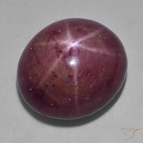 35.51ct طبيعي أرجوانى برقوقى ياقوت نجمة, بيضوي, غير شفاف