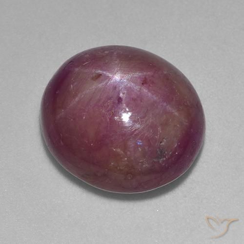 11.27ct طبيعي أرجوانى داكن-متوسط ياقوت نجمة, بيضوي, غير شفاف