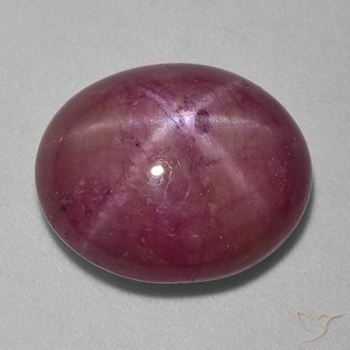 11.99ct طبيعي أرجوانى متوسط ياقوت نجمة, بيضوي, غير شفاف