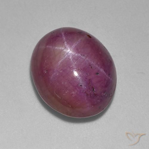 11.87ct طبيعي أرجوانى برقوقى ياقوت نجمة, بيضوي, غير شفاف