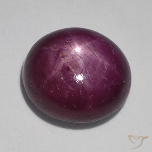 10.71ct طبيعي أرجوانى داكن-متوسط ياقوت نجمة, بيضوي, غير شفاف
