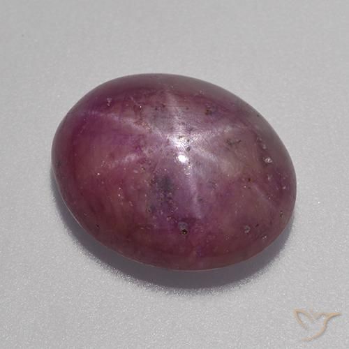 6.46ct طبيعي أحمر-أرجوانى ياقوت نجمة, بيضوي, غير شفاف