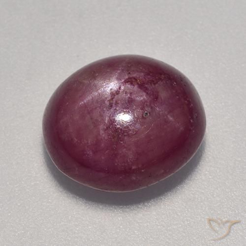 7.13ct طبيعي أحمر-أرجوانى ياقوت نجمة, بيضوي, غير شفاف