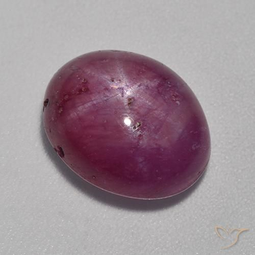 8.53ct طبيعي أرجوانى داكن-متوسط ياقوت نجمة, بيضوي, غير شفاف