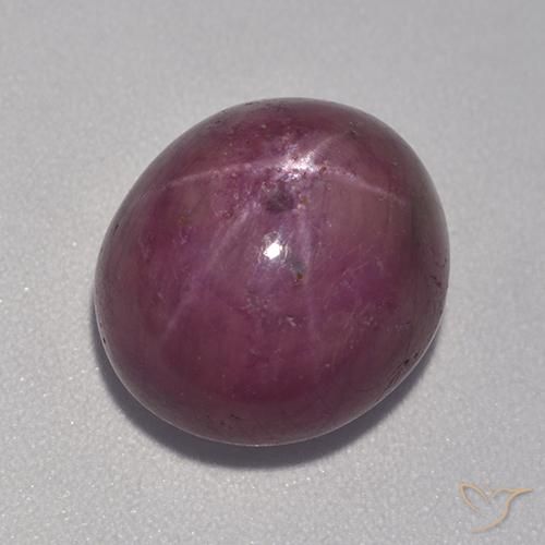 10.98ct طبيعي أرجوانى برقوقى ياقوت نجمة, بيضوي, غير شفاف
