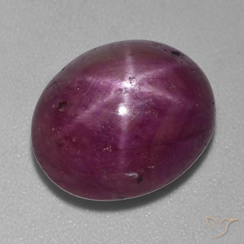 10.00ct طبيعي أرجوانى داكن-متوسط ياقوت نجمة, بيضوي, غير شفاف