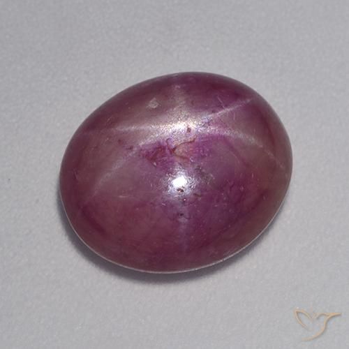 7.19ct طبيعي أرجوانى داكن-متوسط ياقوت نجمة, بيضوي, غير شفاف