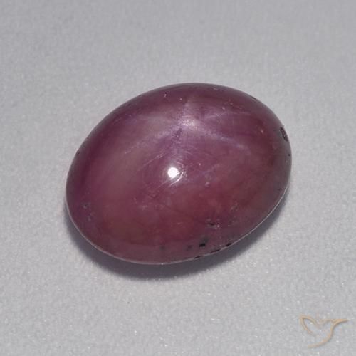 4.56ct طبيعي أرجوانى برقوقى ياقوت نجمة, بيضوي, غير شفاف