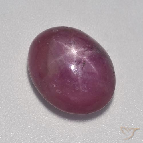 6.93ct طبيعي أرجوانى داكن-متوسط ياقوت نجمة, بيضوي, غير شفاف