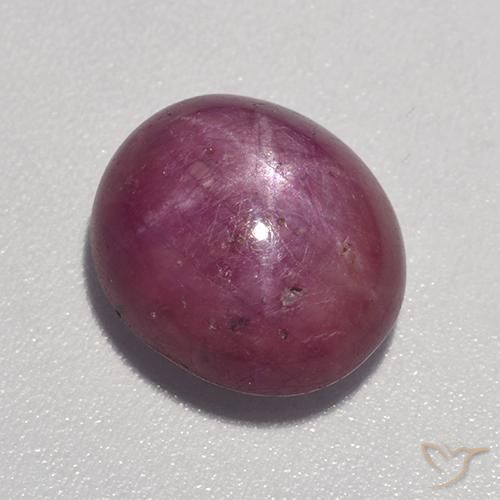 6.24ct طبيعي أرجوانى داكن-متوسط ياقوت نجمة, بيضوي, غير شفاف