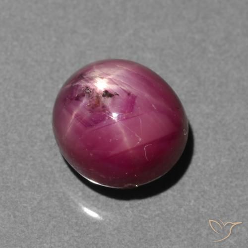 4.05ct طبيعي وردى-ماجنتى ياقوت نجمة, بيضوي, نصف شفاف