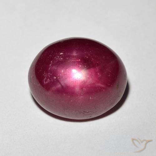 10.93ct طبيعي أحمر نبيذى غامق ياقوت نجمة, بيضوي, غير شفاف