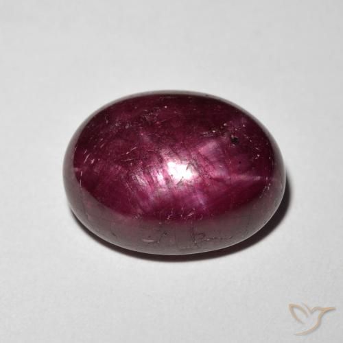 9.13ct طبيعي أحمر غامق ياقوت نجمة, بيضوي, غير شفاف