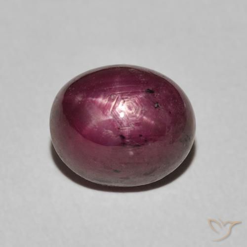 5.56ct طبيعي أرجواني محمر ياقوت نجمة, بيضوي, غير شفاف