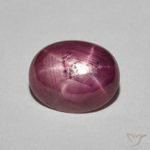 4.38ct طبيعي أرجواني محمر ياقوت نجمة, بيضوي, غير شفاف