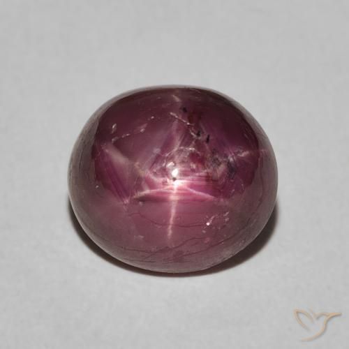 5.04ct طبيعي ماجنتى رمادى ياقوت نجمة, بيضوي, غير شفاف