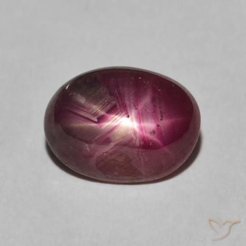 4.72ct طبيعي أرجوانى برقوقى ياقوت نجمة, بيضوي, غير شفاف