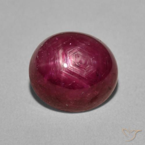 5.50ct طبيعي أرجوانى توتى ياقوت نجمة, بيضوي, غير شفاف