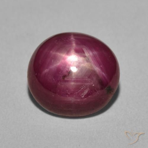 4.98ct طبيعي عنبى لامع ياقوت نجمة, بيضوي, غير شفاف
