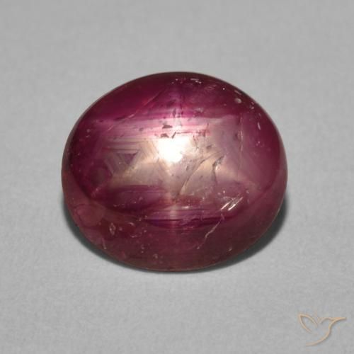 3.97ct طبيعي أرجوانى متوسط ياقوت نجمة, بيضوي, غير شفاف