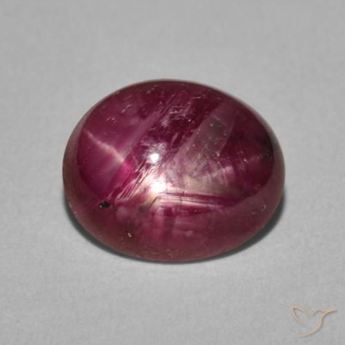 4.45ct طبيعي أرجوانى توتى ياقوت نجمة, بيضوي, غير شفاف