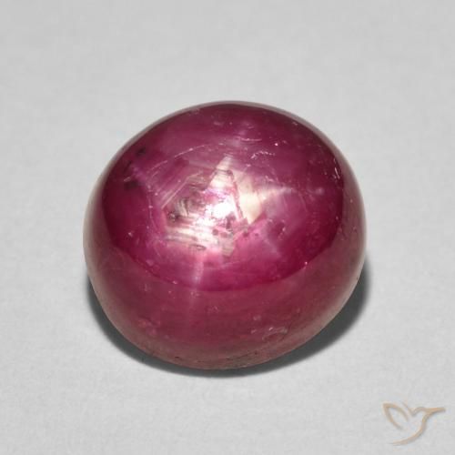 5.27ct طبيعي قرمزى غامق ياقوت نجمة, بيضوي, غير شفاف