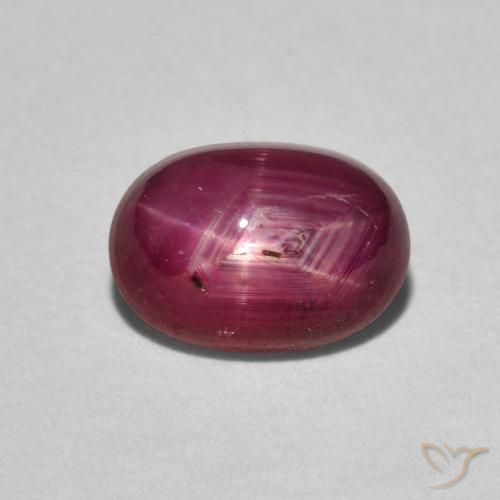 2.97ct طبيعي أحمر نبيذى غامق ياقوت نجمة, بيضوي, غير شفاف