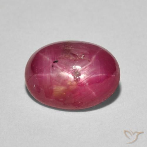 3.60ct طبيعي أحمر متوسط ياقوت نجمة, بيضوي, غير شفاف