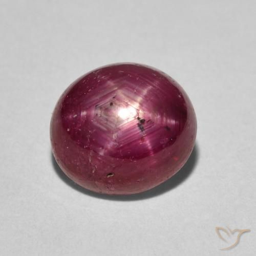 3.74ct طبيعي أحمر متوسط ياقوت نجمة, بيضوي, غير شفاف