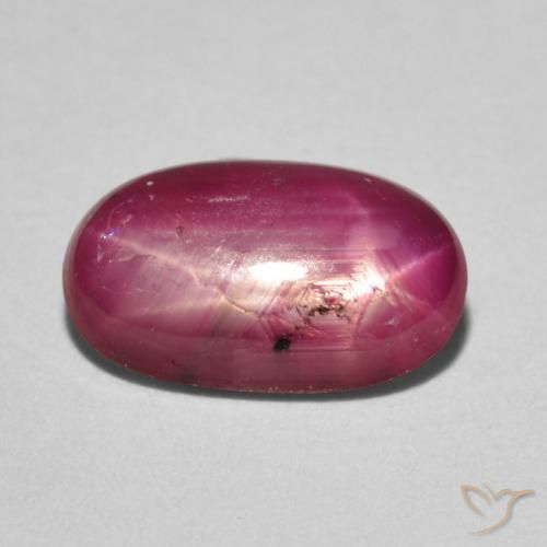 2.94ct طبيعي قرمزى غامق ياقوت نجمة, بيضوي, غير شفاف