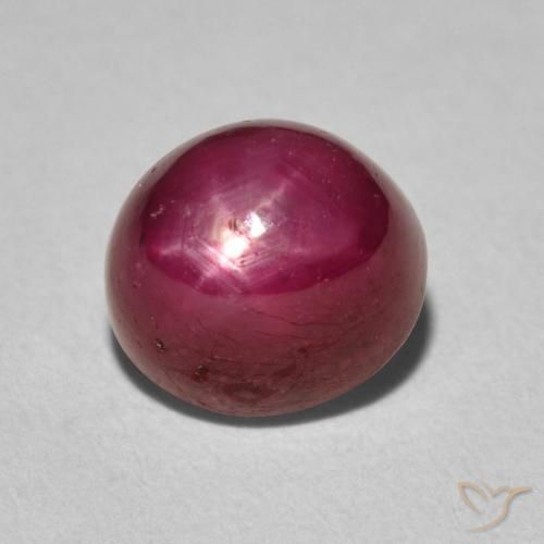 5.15ct طبيعي احمر غامق ياقوت نجمة, بيضوي, غير شفاف