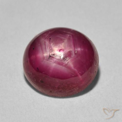 4.24ct طبيعي قرمزى غامق ياقوت نجمة, بيضوي, غير شفاف